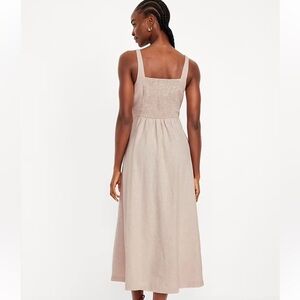 NWT Old Navy (M) Fit & Flare Sleeveless Linen-Blend Midi Dress